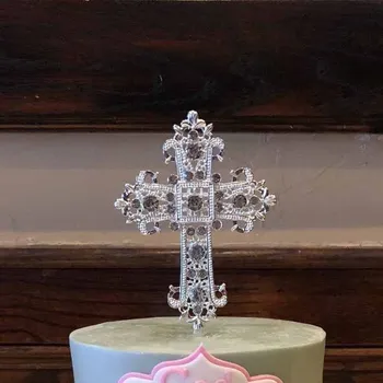 Kryžiaus Tortas Topper religinės Vestuvių Krikšto Krikštynos, Pirmoji Komunija gimtadienio Patvirtinimo Pensiją, Santuokos apdaila