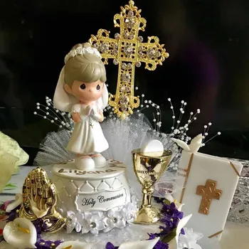 Kryžiaus Tortas Topper religinės Vestuvių Krikšto Krikštynos, Pirmoji Komunija gimtadienio Patvirtinimo Pensiją, Santuokos apdaila