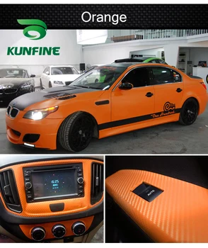 KUNFINE 3D Anglies Pluošto Vinilo Automobilių Wrap Automobilių lipdukai ir Motociklų Lipdukai Automobilio Optikos Reikmenys Vandeniui