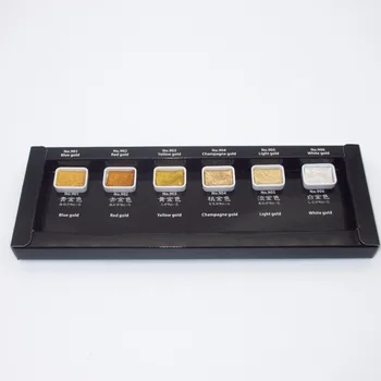 Kuretake Dažų GANSAI TAMBI Žvaigždžių Spalvų Kieto Akvarelės Dažų Mini Nustatyti Originalų Metalo, Aukso Dažai Japonija