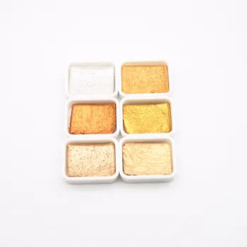 Kuretake Dažų GANSAI TAMBI Žvaigždžių Spalvų Kieto Akvarelės Dažų Mini Nustatyti Originalų Metalo, Aukso Dažai Japonija