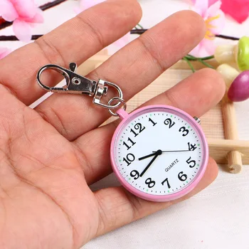 Kvarco Kišenėje Žiūrėti Keychain Laikrodžiai Apvalus Ciferblatas Nešiojamų Paprastas Pakabukas Moterims, Vyrams TT@88