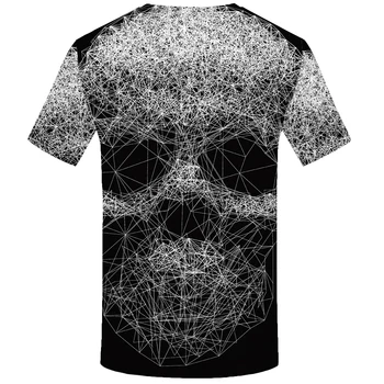 KYKU Kaukolė Marškinėlius Vyrų Black Ir White T-shirt Punk Rock Drabužius Gotikos 3d Print T Shirt Cool Hip-Hop Mens Drabužių Streetwear