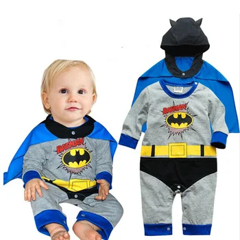 Kūdikis, Berniukas Vienas Gabalas Romper Kūdikių Superhero Jumpsuit su Nuimamu Cape Baby Gobtuvu Kostiumas Kombinezonas Suknelė Iki
