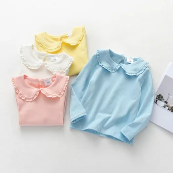 Kūdikių Mergaičių marškinėliai Princesė Naujagimiams, Vaikams, Drabužiai Didmeninė Bamblys Medvilnės ilgomis Rankovėmis marškinėliai Palaidinė Drabužius