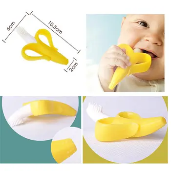 Kūdikių Silicio Mokymo Teether Kramtyti Žaislus BPA Free Bananų Saugus Kramtyti Žiedas Silikoninis Kramtyti Dantų Priežiūra, dantų Šepetėlis