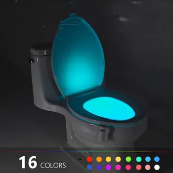 Kūno Jutimo Automatinis LED Judesio Jutiklis Naktinis Lempos, tualetai, Vonios kambarys, Šviesos, Judesio Jutiklis Tualeto Sėdynė Naktį Šviesos WC Tualeto L
