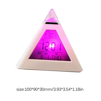 Kūrybinių Mados Piramidės Skaitmeninis Laikrodis, Temperatūra, Laikrodis 7 Spalvų LED Keitimas, Apšvietimas LED Laikrodis Laikas, Data, Ekrano