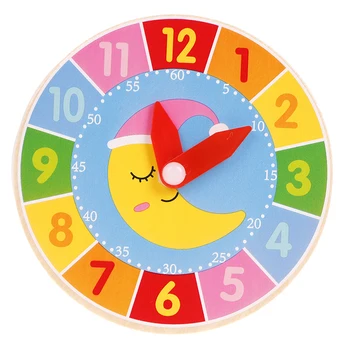 Kūrybinės Vaikų Medinis, Spalvingas Laikrodis Žaislai Vaikams Ankstyvojo Ikimokyklinio Mokymo priemonių naujas!