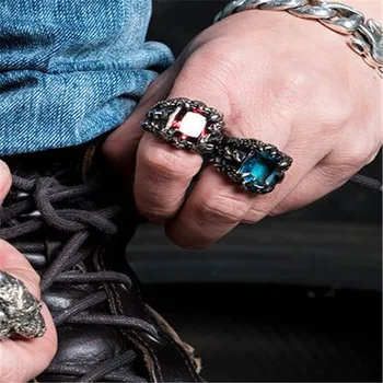 Kūrybos Dragon Claw Kristalų Žiedas Vyrams Kietas Dviratininkas Punk Rock, Rap Žiedai Vyrų Reikalingus Priedus naktiniai klubai ir Barai