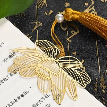 Kūrybos Stiliaus Kinijos Aukso Metalo Tuščiaviduriai Lotus Kutas Žymą Raštinės Žymą Knyga Reikmenys, mokyklinės prekės, Raštinė