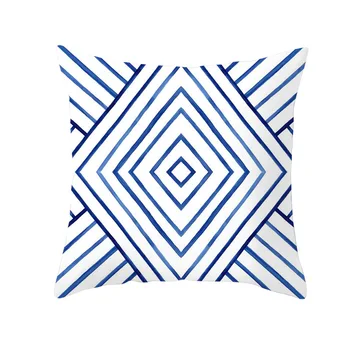 Kūrybos Vandens Mėlyna Geometrinis Pagalvėlė Padengti Abstrakti Tapyba Poliesteris Užvalkalas Šiaurės Paprastas Baltas Sofos Dekoratyvinės Pagalvės