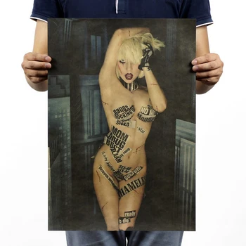 Lady Gaga/dainininkė star/kraft paper/Kavinė/baras plakatas/ Retro Plakato/dekoratyvinis dažymas 51x35.5cm