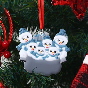 Laiminga Šeima Sniego PASIDARYK pats Pavadinimas Palaiminimus Kalėdų Eglutė Pakabukas Kalėdinė Dekoracija PVC Gumos Lašas Ornamentu Šalies Namų Dekoro