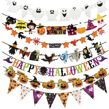 Laimingas Halloween Popieriaus Reklama Siaubo Gpgb Moliūgų Ragana Voras Kaukolė Girliandą Halloween Party Kabinti Apdailos Starta Vėliavas