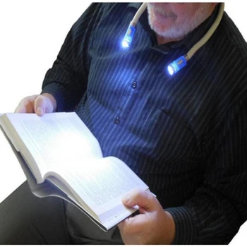 Lanksti Rankų LED Kaklo Šviesos Knyga Lempa Naktį Žibintuvėlis Kempingas Šviesos S7