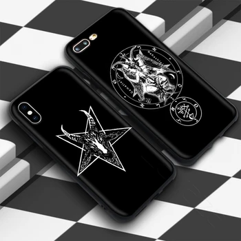 Lavaza Pentagram 666 Demoniškas Šėtono Atveju iPhone, 12 mini Pro 11 XS Max XR X 8 7 6 6S Plius 5 5s se