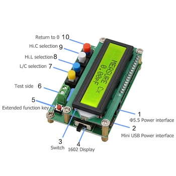 Lc100 - Skaitmeninis LCD Didelio Tikslumo Induktyvumą, Talpa Matuoklis Matuoklis Kondensatorius Testeris Dažnio 1Pf-100Mf Didelio Tikslumo