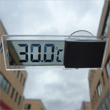 LCD Automobilinis Skaitmeninis Langą Laikrodis Ant Lango Celsijaus, Farenheito Aukštos Kokybės Automobilių Skaitmeninis Termometras su Ornamentu Priedai