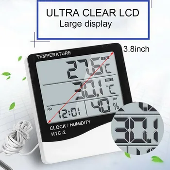 LCD Skaitmeninis Temperatūros, oro Drėgmės Matuokliai Namų Patalpų Lauko termometras su drėgmėmačiu Oro Stoties Laikrodis