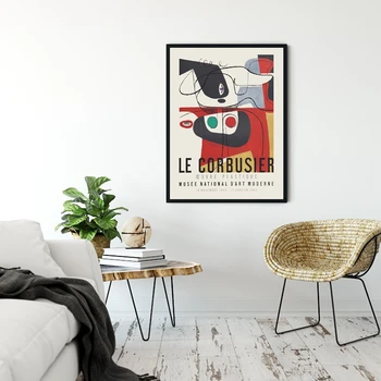 Le Corbusier Parodos Plakatas 1954 M. Prancūzų Meno Muziejus Spausdinti Kubizmo Stiliaus Vidurio Amžiaus Modernios Sienos Meno Tapybos Drobės Dekoras