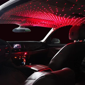 LED Automobilio USB Šviesos Stogo Star Naktį Šviesos Atmosferą, Šviesos USB Dekoratyvinis Projektoriaus Lempa
