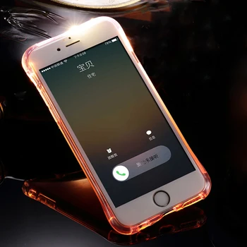 LED Blykstė TPU Case For iPhone 5 5S 5SE 6 6S 7 8 Plius Atvejais, Skaidrios Šviesos Galinį Dangtelį 