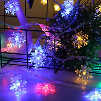 LED Girliandą Atostogų Snaigės String Pasakų Žibintai Baterija Kabantys Papuošalai Kalėdų Eglutė Šalies Namų Dekoro