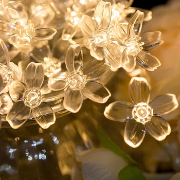 LED Gėlės String Šviesos Girlianda Pasakų Žibintai Kalėdų Eglutė Šalis, Vestuvių, Naujųjų Metų Namo Kambaryje Patalpų Ouutdoor Apdailos Šviesos