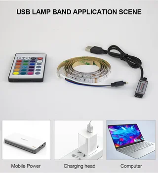 LED Juostelė USB TV Apšvietimas RGB Įvairių Spalvų LED Šviesos Rinkinys Vandeniui su Belaidžio Nuotolinio valdymo pultelis TV/PC/Laptop Šališkumo