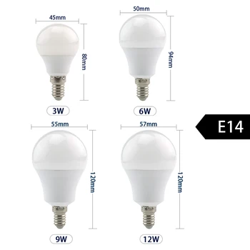 LED Lemputė E27 E14 3W 6W 9W 12W 15W 18W 20W 24W Lampada LED Šviesos AC 220V Bombilla Prožektoriai, Apšvietimas Šalta/Šilta Balta Lempos