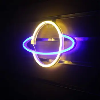 LED Neon Lempos Elipsinė planetos Formos Ženklas, Neoninės Šviesos Baterija Namų Dekoratyvinės Sienų Šviesos Šalis, patalpų Apšvietimas