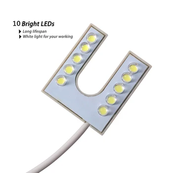 LED Siuvimo Mašina Šviesos Magnetinis Montavimo pagrindas Darbo Gooseneck Lempos 110-265V ES/JAV Kištukas Tekinimo,Gręžimo Presai,Workbenches