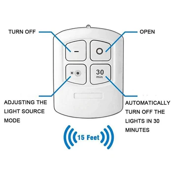 LED šviesos srautą galima reguliuoti Pagal Kabineto nakties Žibintas su baterijomis Puck Apšvietimo Spintos Žibintai su Nuotolinio Valdymo Spinta, virtuvės