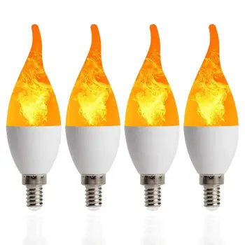 LED žvakė, lempa, 9W E27 E14 E12 Liepsna Lempa 85-265V LED Liepsnos Poveikio, Gaisro Lempučių Mirgėjimas Emuliacija Dekoro LED Lempos
