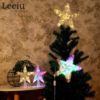 Leeiu 1pc Žvaigždžių Žiburiai Kalėdų Eglutė Rėžtuvės Linksmų Kalėdų Dekoracija Namuose Kalėdos Led Šviesos Ornamentų Naujųjų Metų