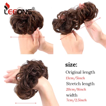 Leeons Moterų Scrunchie Plaukų Bun Pratęsimo Elastinga Hairpiece Perukas Plaukų Juostos Mados Ponios Plaukų Aksesuarų, Juoda Ruda
