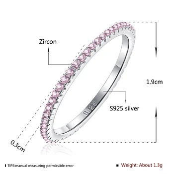 LEKANI 925 Sterlingas Sidabro Visiškai Rožinė Kristalų Vestuvių Moterų Žiedai Moterų Klasikinis Paprastų Geometrinių Karšto pardavimo Fine Jewelry 2020 m.