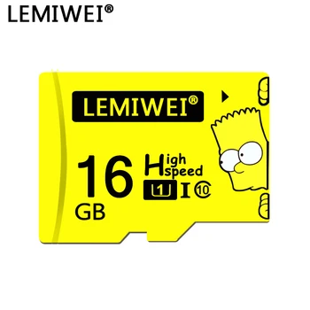 Lemiwei Bart Simpson Aukščiausios Kokybės TF Kortelė 16GB 64GB Class 10 Vandeniui Simpson Atminties Kortelė 32GB Telefono