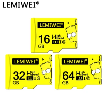 Lemiwei Bart Simpson Aukščiausios Kokybės TF Kortelė 16GB 64GB Class 10 Vandeniui Simpson Atminties Kortelė 32GB Telefono