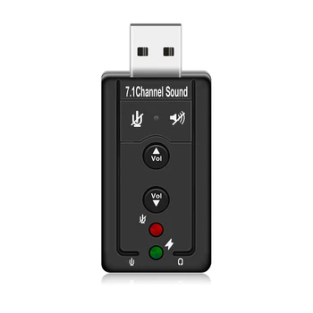 Lengvas 7.1 USB Stereo Audio Adapteris Išorinė Garso plokštė Windows XP/2000/Vista/7 3D USB Audio Adapter PC ir Laptop