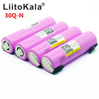 Liitokala 30Q 18650 3000mah Didelės galios išleidimo daugkartinio Įkrovimo baterija didelės iškrovos,30A didelis einamosios + PASIDARYK pats nicke