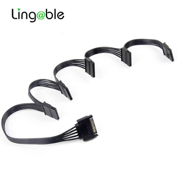 Lingable SATA 15Pin 1 iki 5 SATA 15Pin Kietojo Disko Maitinimo šaltinis Splitter Cable Laidą 