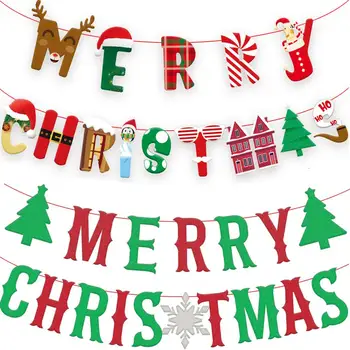 Linksmų Baneriai Popieriaus Kabinti Vėliavas Kalėdinė Dekoracija Namuose 2020 Kalėdų Papuošalai Kalėdų Senį Noel Šaligatvio Naujųjų Metų 2021