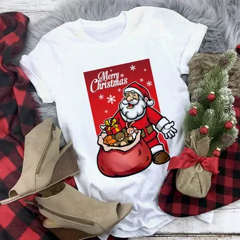 Linksmų Kalėdų Drabužius Harajuku Moterys T-shirt 