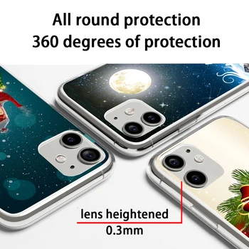 Linksmų Kalėdų Medžio Sniego Atveju Iphone, 11 Case For iPhone 12 11 Pro XR 7 X XS mini Max 8 6 6S Plius 5 SE 2020 Silikono Rubisafe