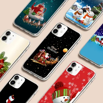 Linksmų Kalėdų Medžio Sniego Atveju Iphone, 11 Case For iPhone 12 11 Pro XR 7 X XS mini Max 8 6 6S Plius 5 SE 2020 Silikono Rubisafe