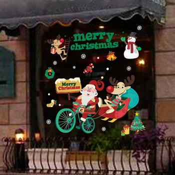 Linksmų Kalėdų Papuošalų Už Namų Sienų, Langų Lipdukai Santa Lipdukai Navidad Kalėdos 2020 Papuošalai Naujųjų Metų Dekoras Stiklo Lipdukas