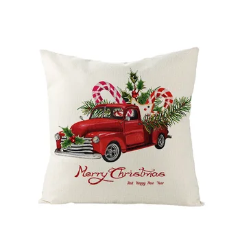 Linksmų Kalėdų užvalkalas Lininė pagalvėlė padengti Kalėdų namų puošybai pagalvės dangtelis Sofa padengti pagalvėlė Kalėdų dovana pagalvės