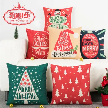 Linksmų Kalėdų Šventė stiliaus pagalvė pagalvėlės dangtis atveju laimingų naujųjų metų Juosmens Pagalvę Office Užvalkalas už sofos automobilių apdailos